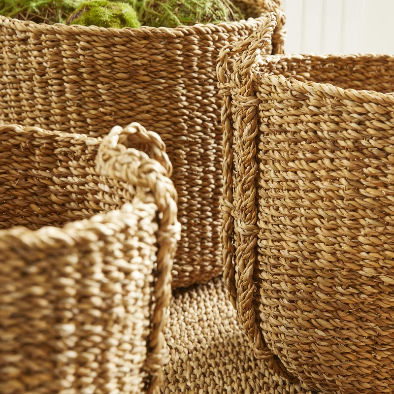 Seagrass Storage Basket set of 3 [111-222-103] Ushape handle basket